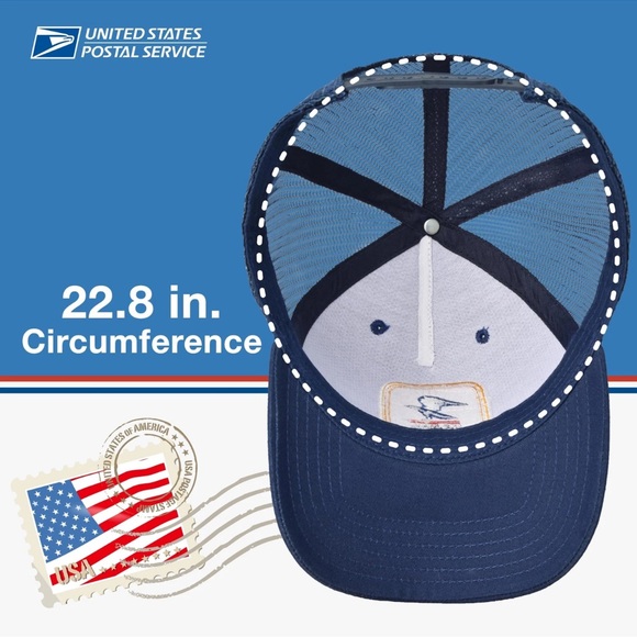 U.S. Mail Trucker Hat, USPS Eagle Embroidered Logo Adjustable Adult Snapback - Picture 4 of 5